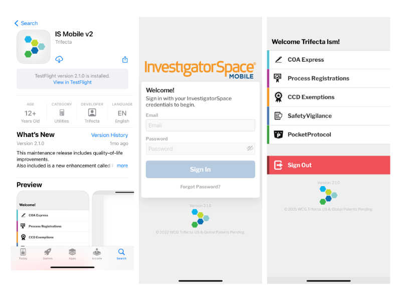 InvestigatorSpace three-up screens